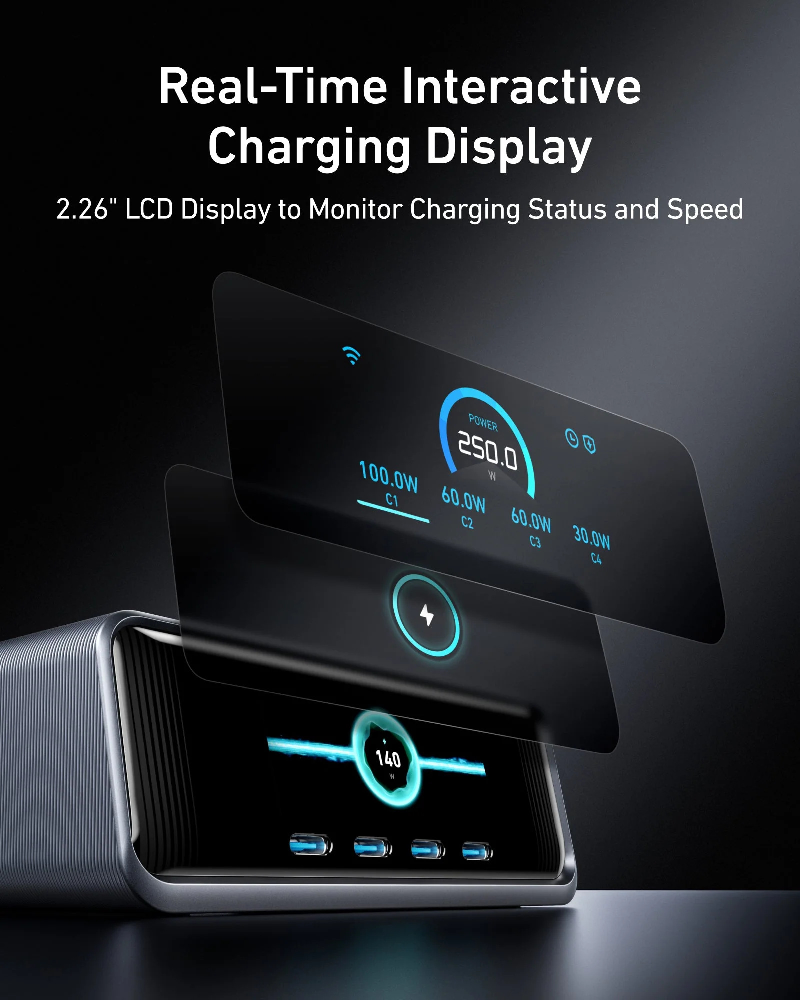 ANKER PRIME (250W, 6-PORTS, GaNPRIME) ULTRA-POWERFUL DESKTOP CHARGING SYSTEM view 4