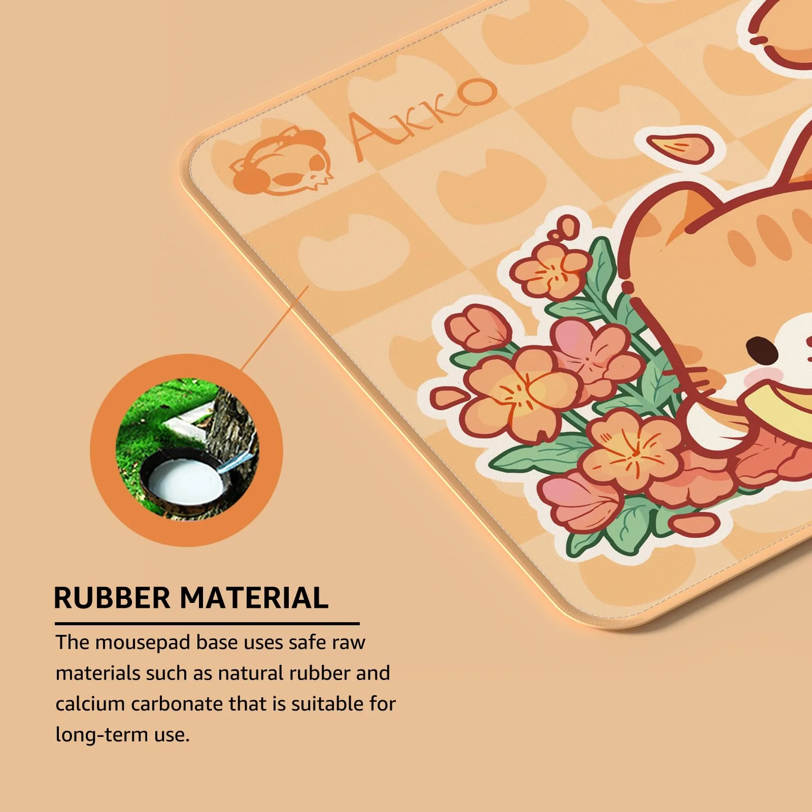 Akko Cat Theme Gaming Mousepad Orange | Desk Mat Anti-Slip view 2
