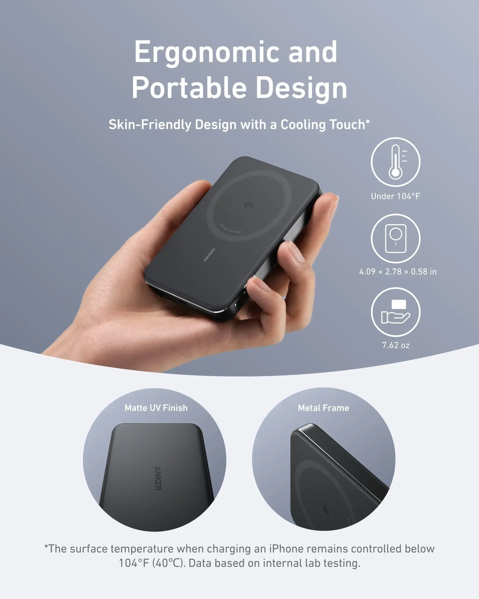 ANKER MAGGO 10000MAH SLIM (15W MAGSAFE COMPATIBLE) POWER BANK - BLACK view 4