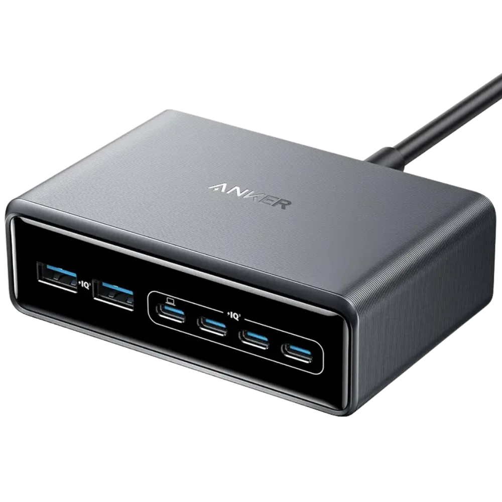 Anker Prime 200W 6-Port GaN Desktop Charging Station - 4 USB-C + 2 USB-A (A2683)