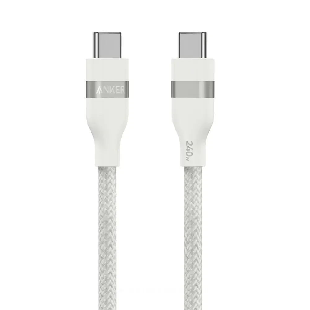 ANKER USB-C TO USB-C CABLE 3FT 240W BRAIDED - WHITE
