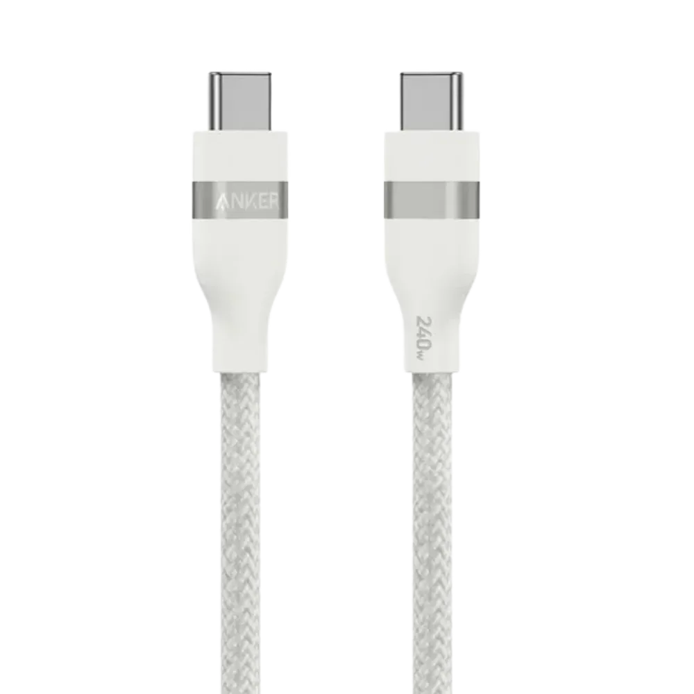 ANKER USB-C TO USB-C CABLE 3FT 240W BRAIDED - WHITE