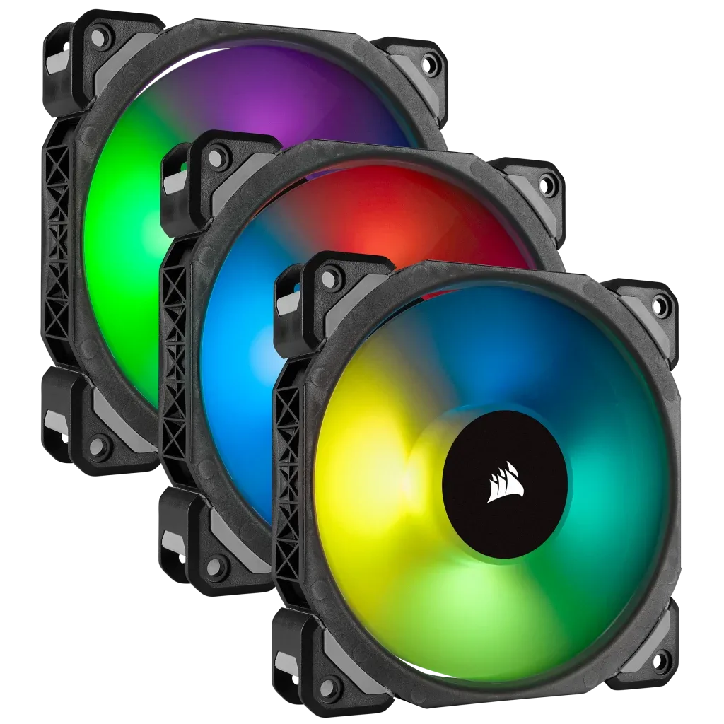 Corsair ML120 Pro RGB 3 Pack Gaming Fan With Lighting Node Pro view 1