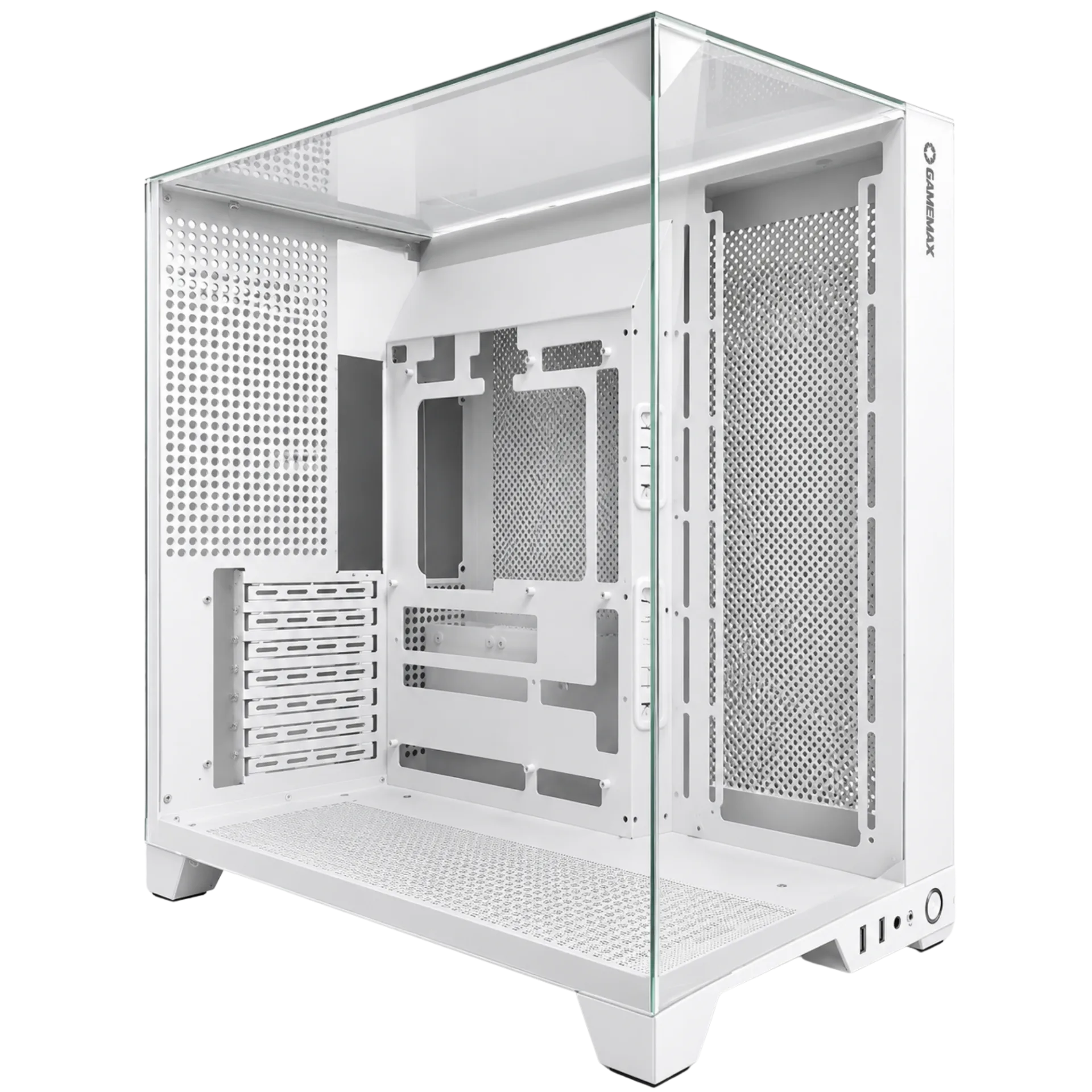 GameMax Infinity Plus ATX Panoramic Gaming PC Case - White