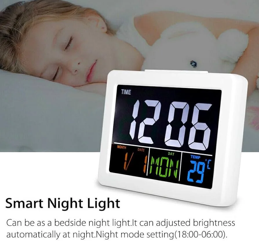 GH-2000 Electronic LED Alarm Clock With Date, Temperature view 3