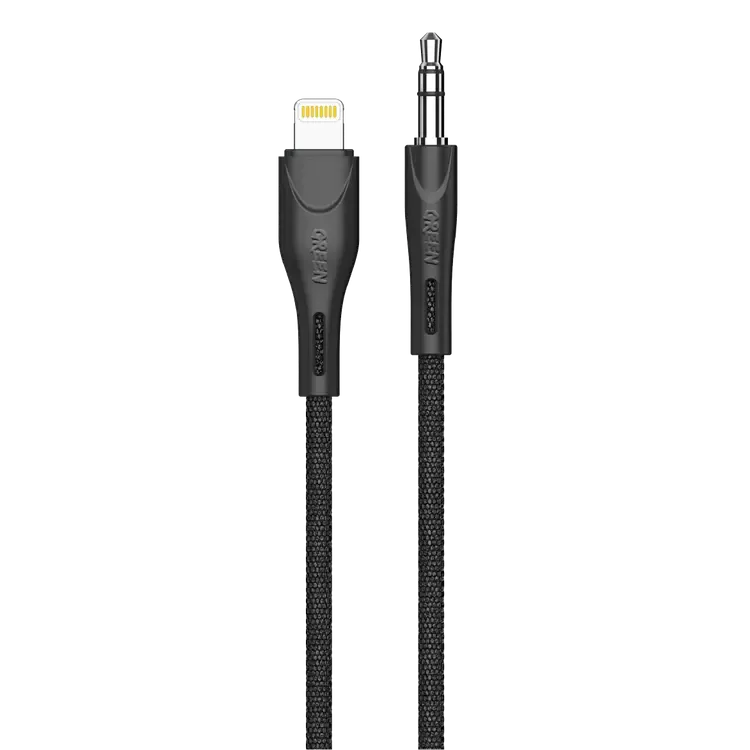 Green Aux 3.5 To Type-C Cable 1.2M 2.4A - Black