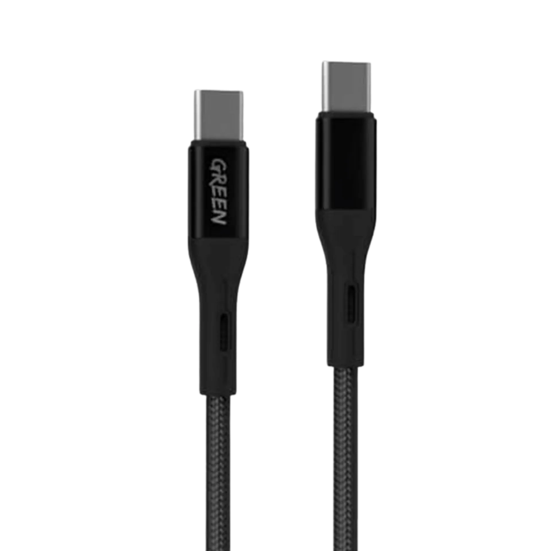 Green Lion Braided USB-C to USB-C 60W Cable - Black