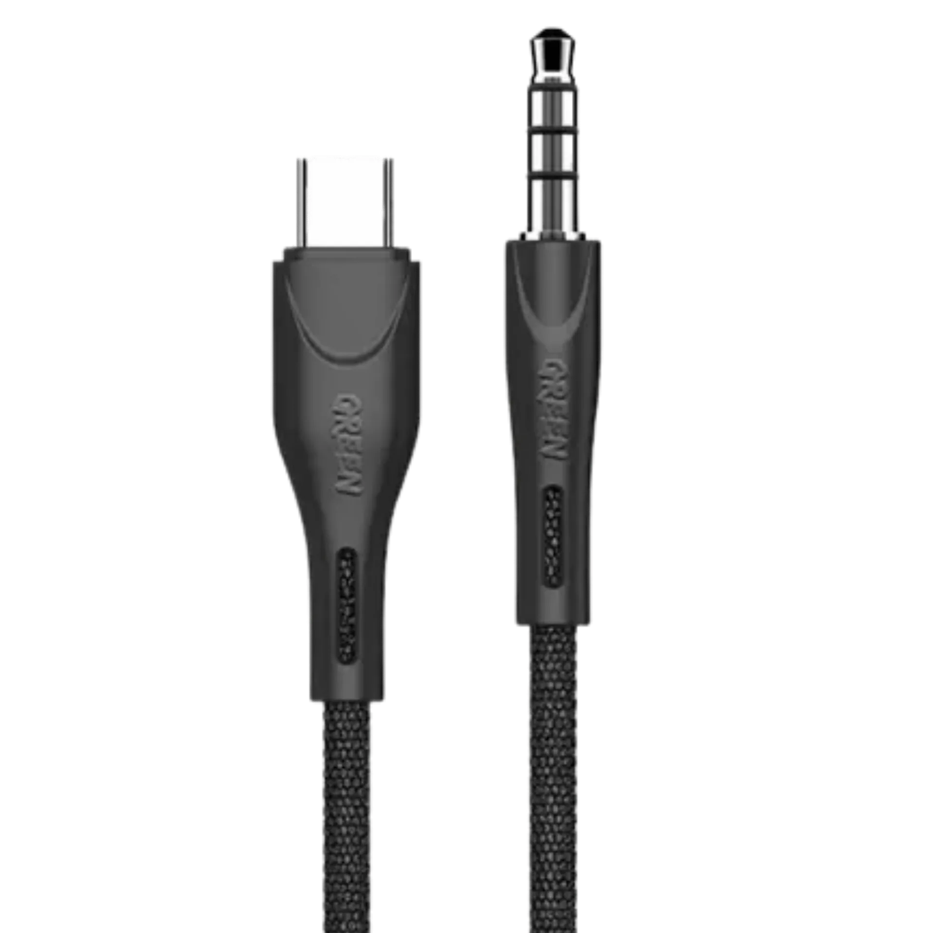 Green Lion AUX 3.5mm to USB-C Cable 1.2M 2.4A - Black (GNJTOTC)