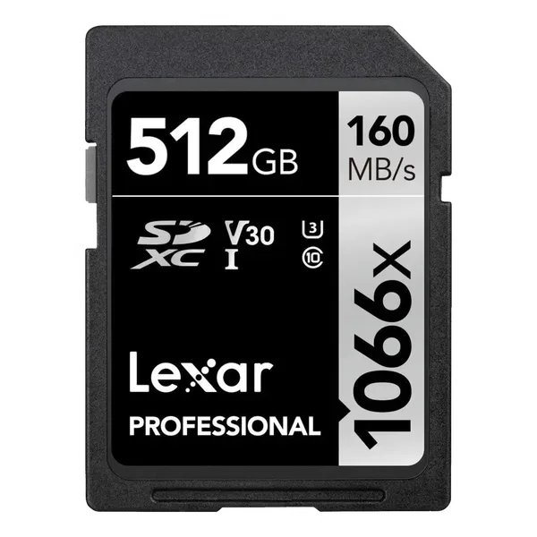 Lexar Professional Silver Series 512GB (Read 160MB/S & Write 120MB/S) SD Card