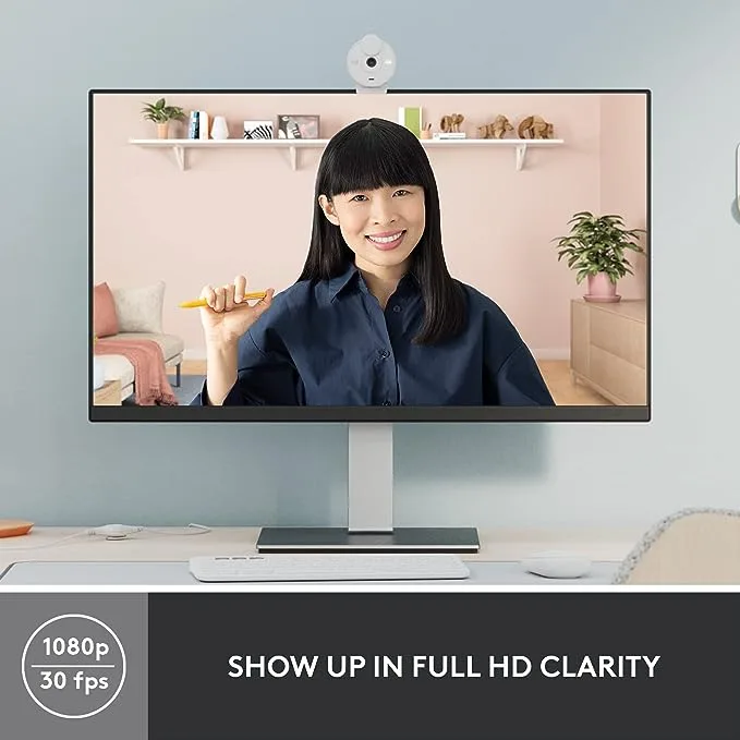 Logitech Brio 300 Full HD Webcam - White view 2