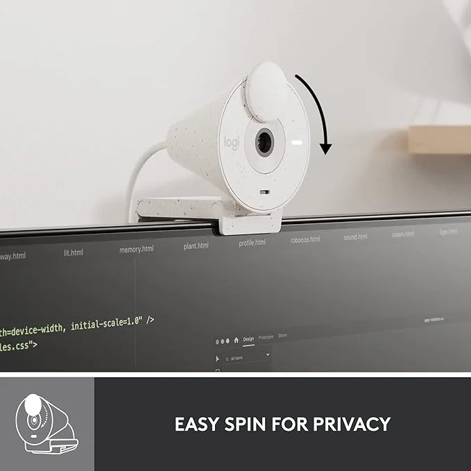 Logitech Brio 300 Full HD Webcam - White view 5