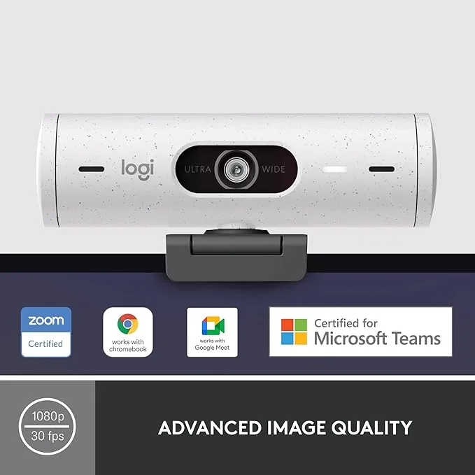 Logitech Brio 500 Full HD Webcam With HDR - White view 2