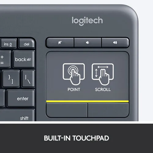 LOGITECH WIRELESS TOUCH KEYBOARD K400 PLUS view 2
