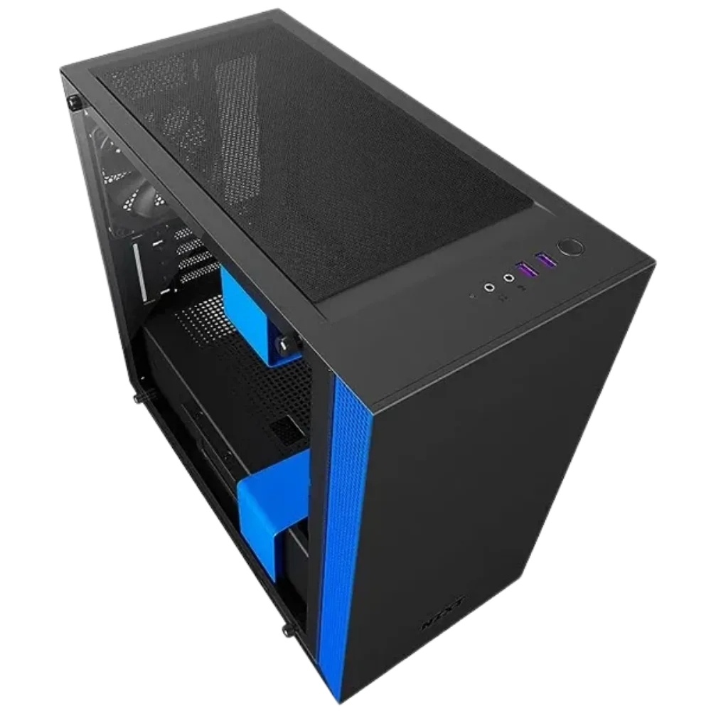 NZXT H400I Micro-Atx Matte Black/Blue Case view 2