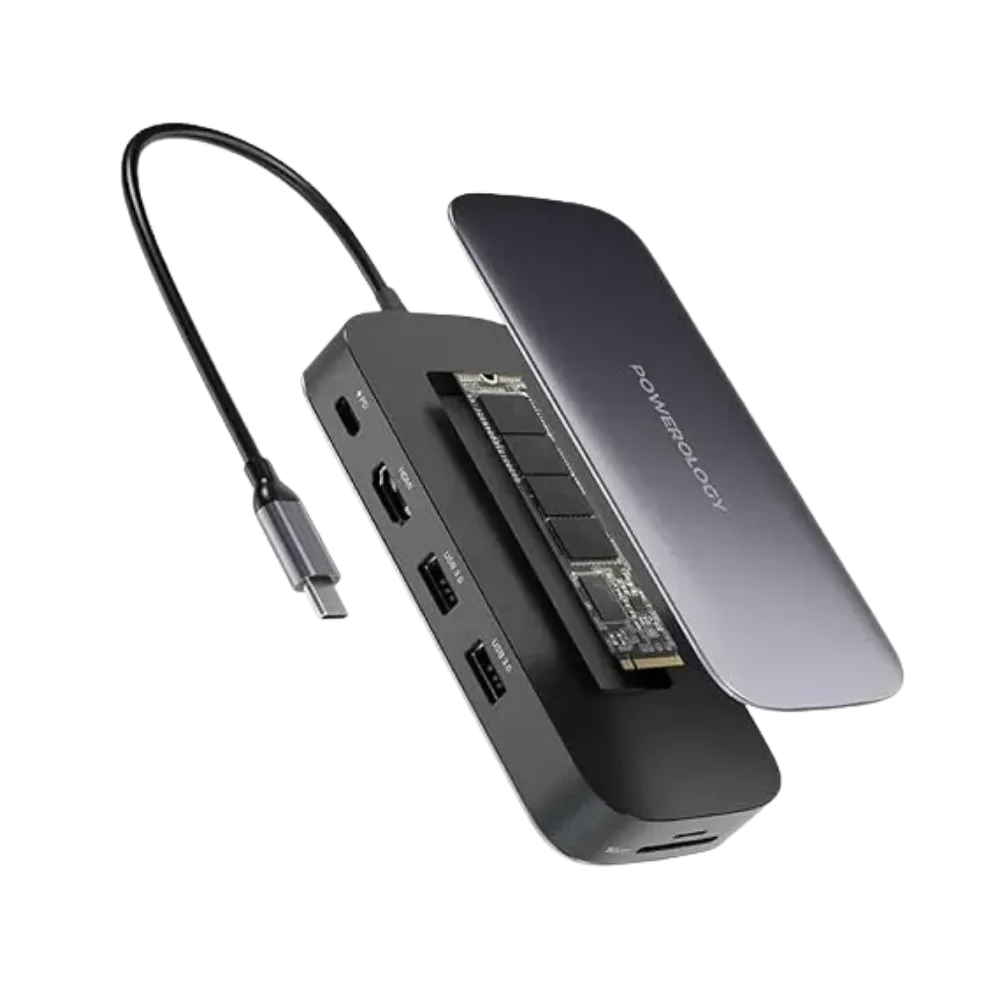 Powerology USB-C Hub & SSD Drive 256GB 100W PD view 3