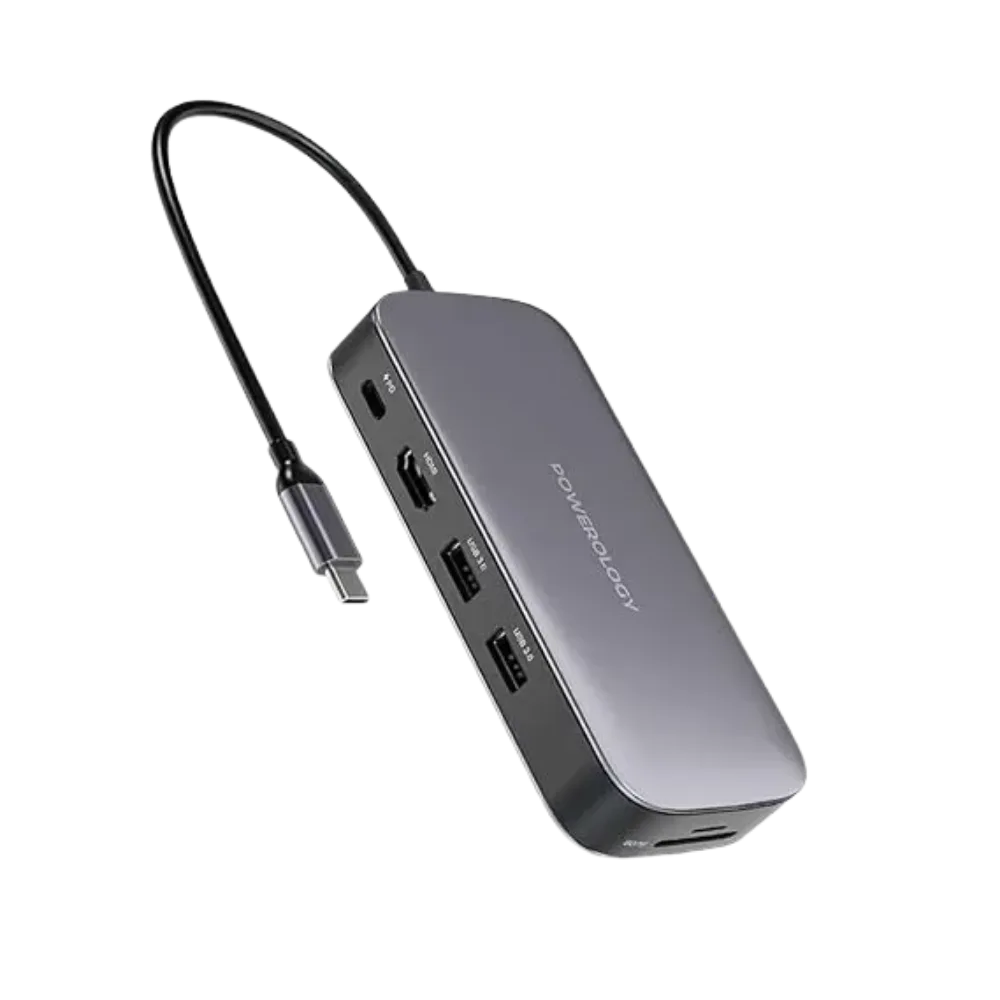 Powerology USB-C Hub & SSD Drive 256GB 100W PD