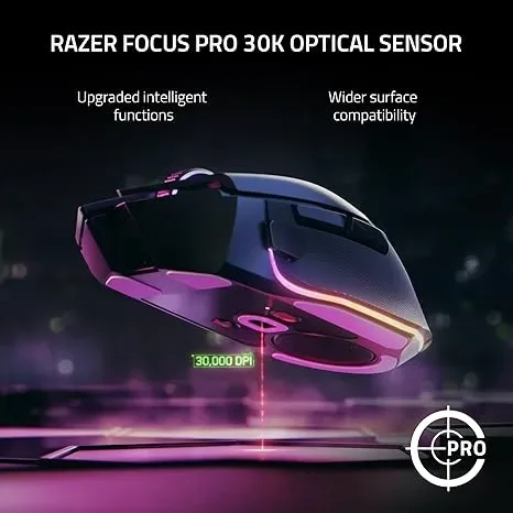 Razer Basilisk V3 Pro Customizable Wireless Gaming Mouse - White view 5