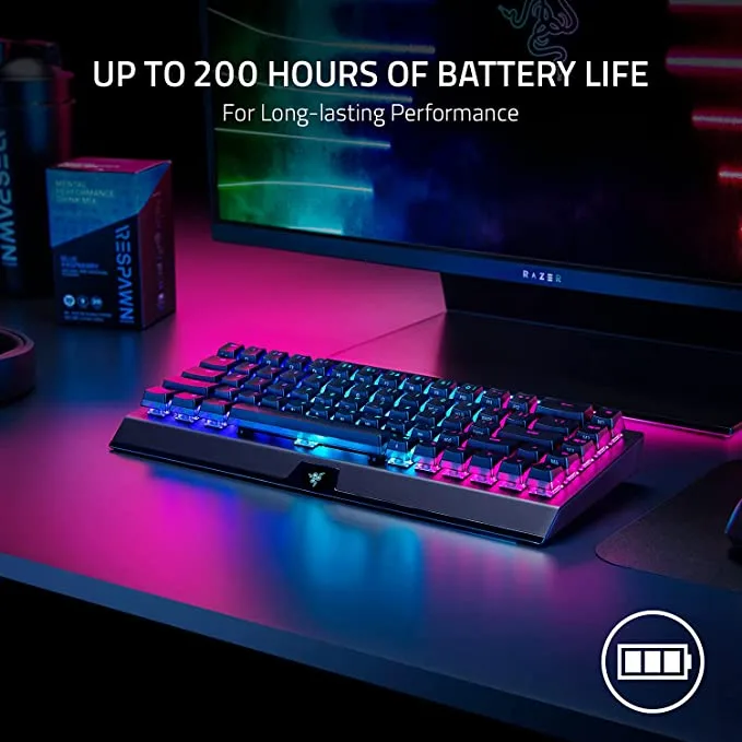 Razer Blackwidow V3 Mini Hyperspeed Phantom Edition 65% Wireless Mechanical Gaming Keyboard - Green Switch view 6