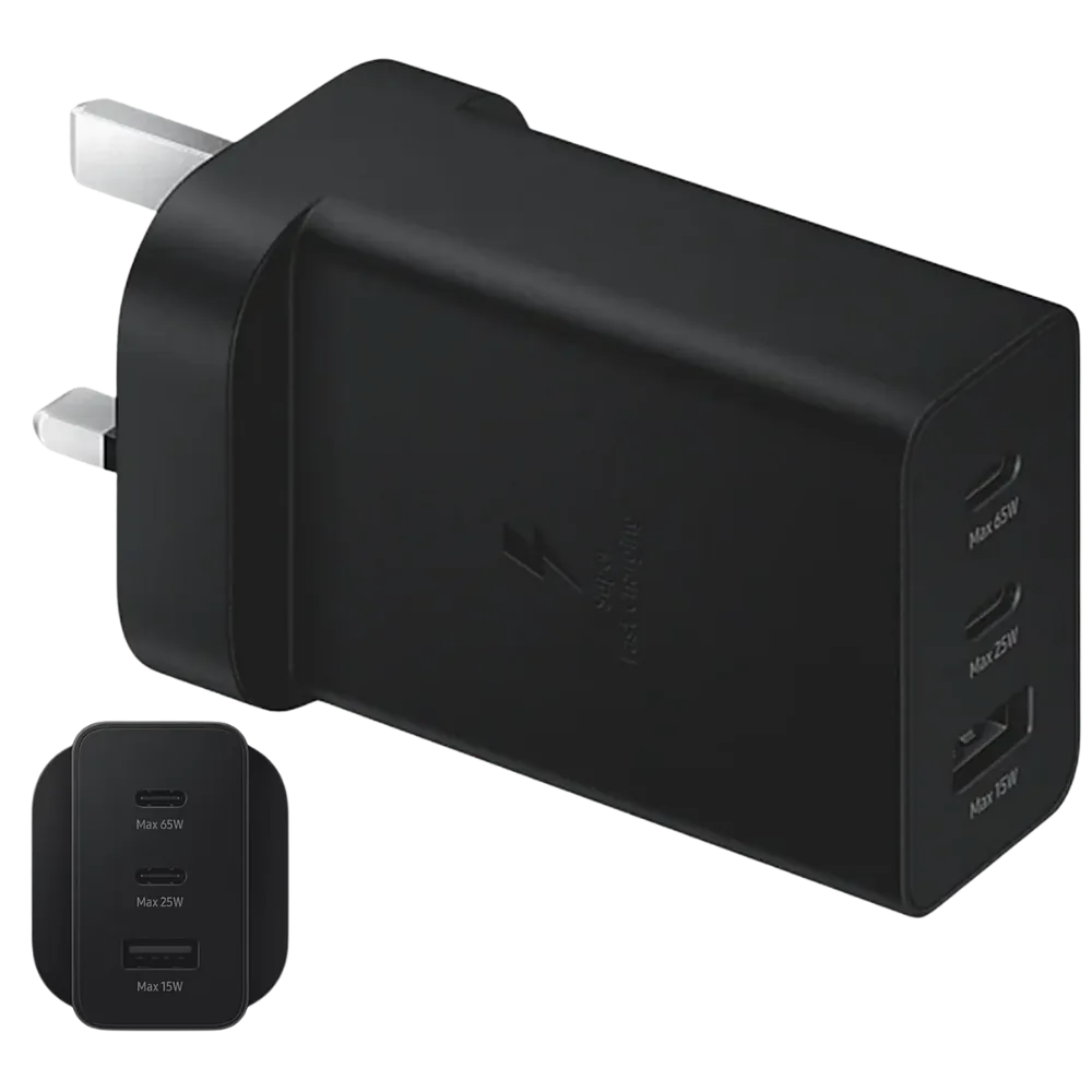 Samsung 65W Power Adapter Trio 3-Port Charger - Black (EP-T6530)