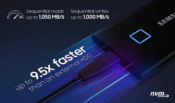 Samsung T7 Touch Portable SSD | 500GB view 3