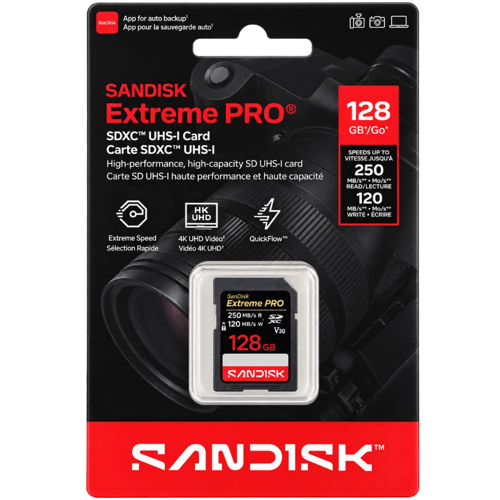 SanDisk Extreme PRO 128GB SDXC UHS-I Memory Card 250MB/s - SDSDXXJ-128G-GSCIN
