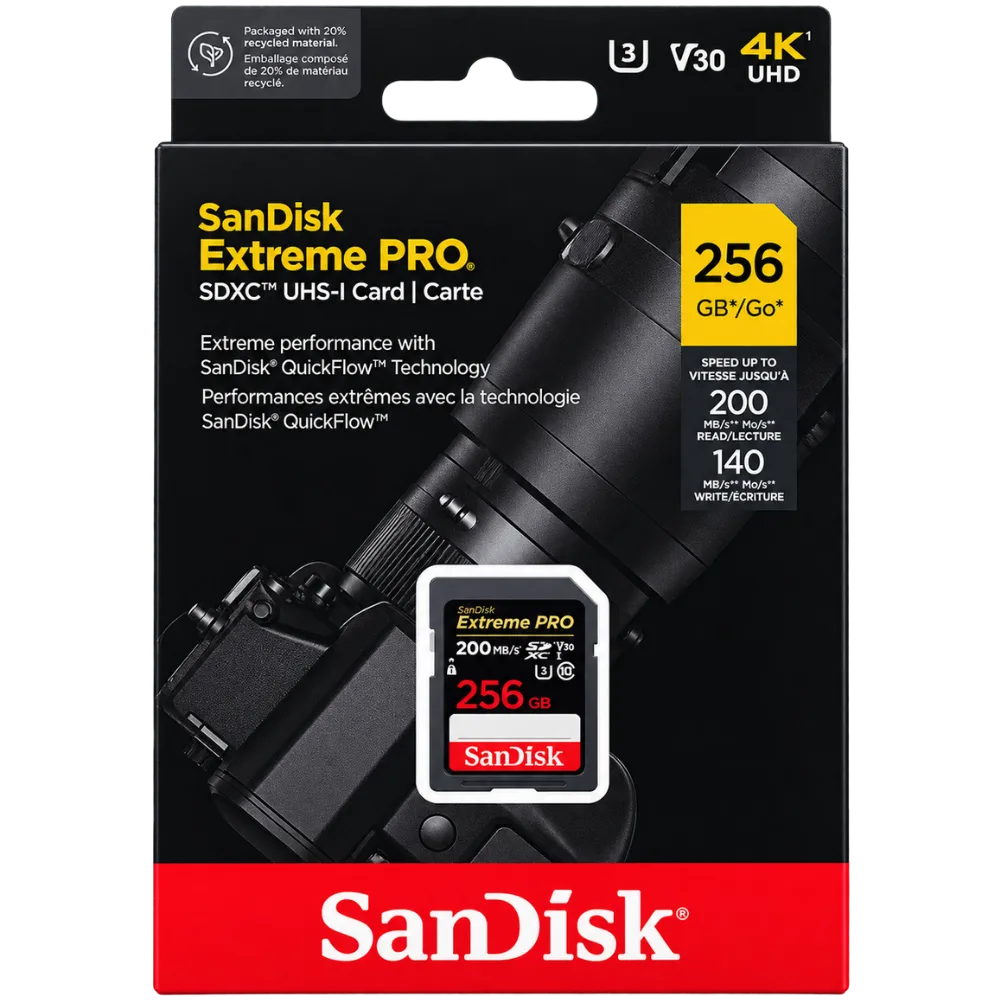SanDisk Extreme PRO 256GB SDXC UHS-I Memory Card - SDSDXXD-256G-GN4IN