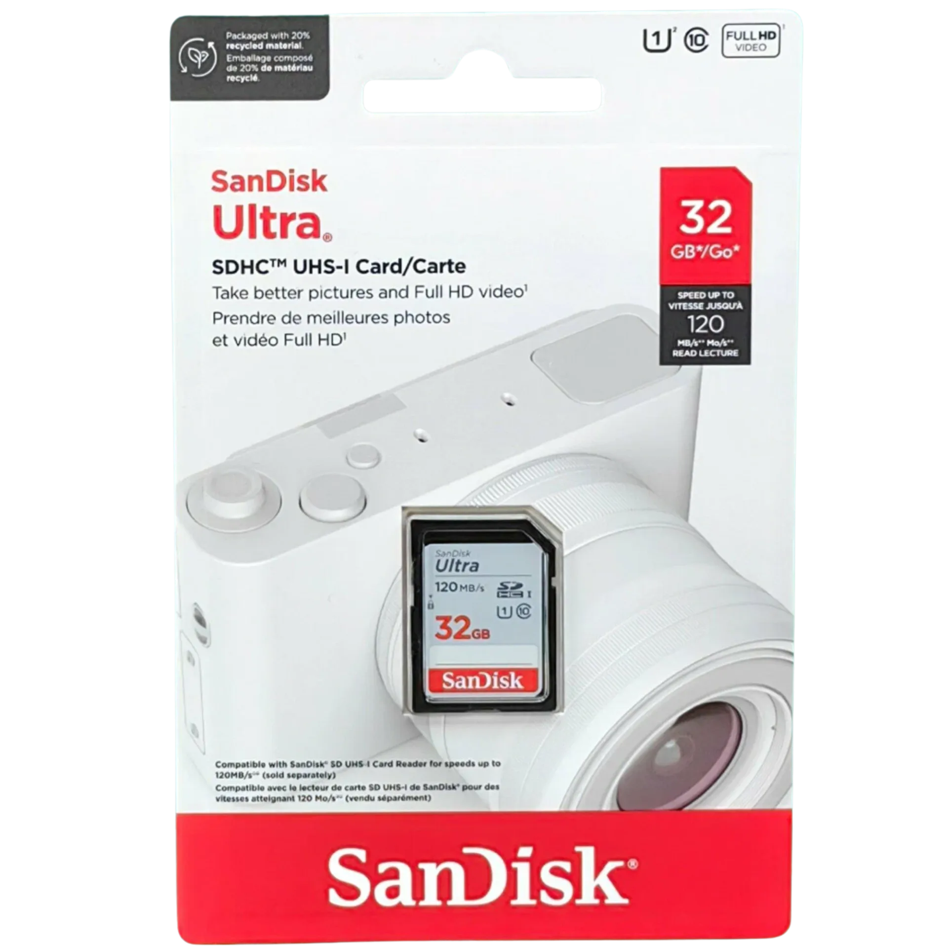 SanDisk Ultra 32GB SDHC UHS-I Memory Card 120MB/s (SDSDUN4-032G-GN6IN)