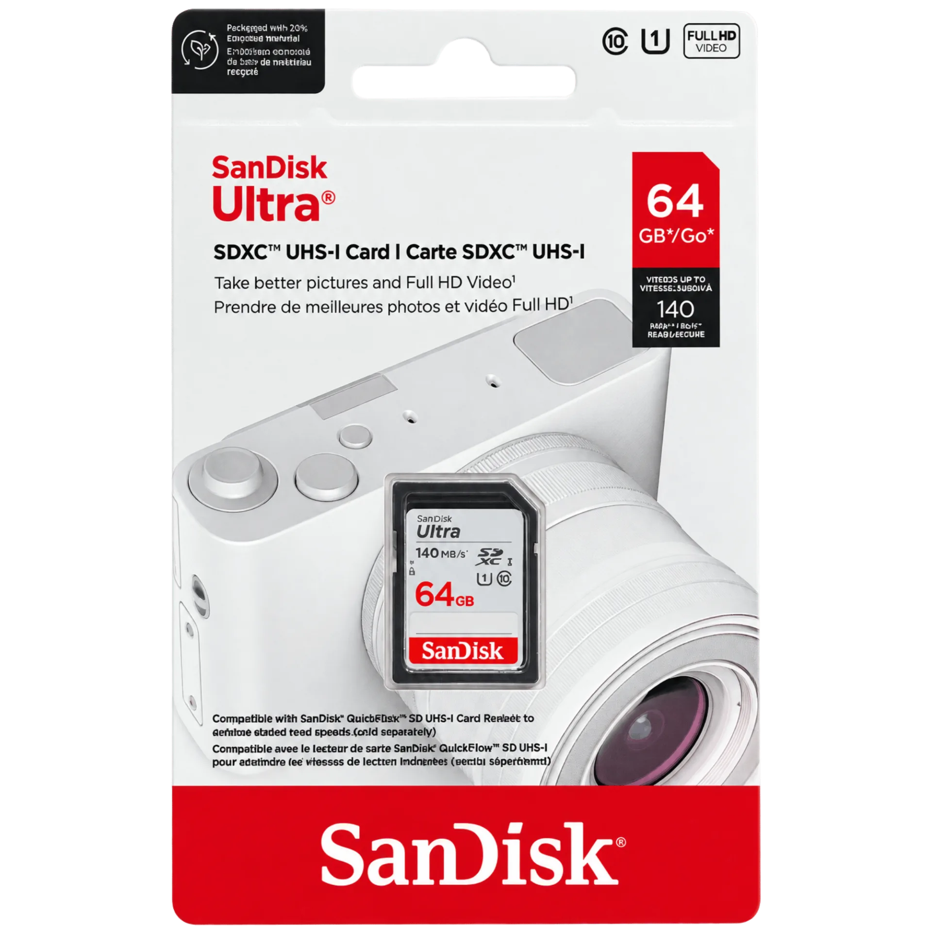 SanDisk Ultra 64GB SDXC UHS-I Memory Card 140MB/s (SDSDUNB-064G-GN6IN)