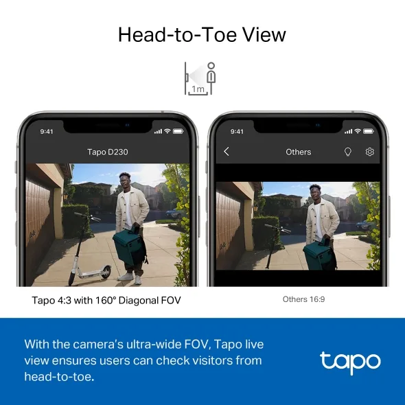 TP-Link Tapo D230S1 Video Doorbell Camera Kit view 4