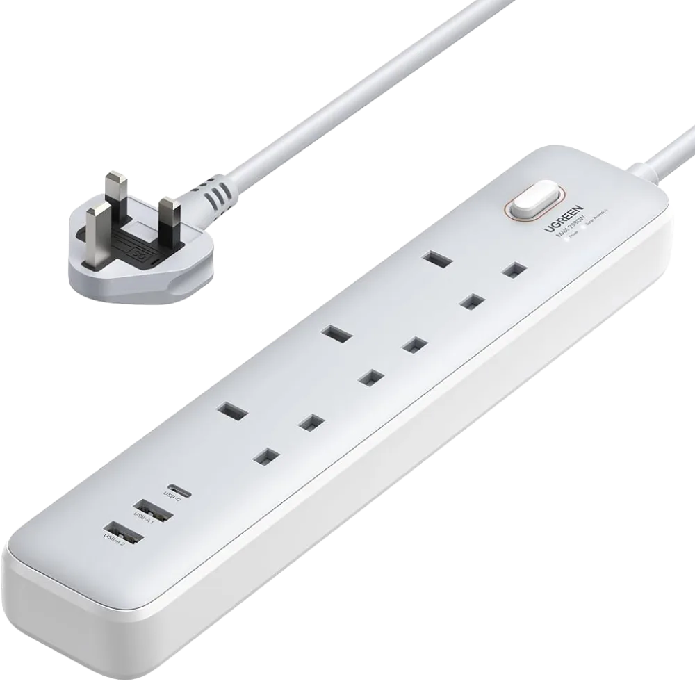 UGREEN 30W 6-in-1 Power Strip with 3 AC Outlets, 2 USB-A & USB-C - CD286 (15461)
