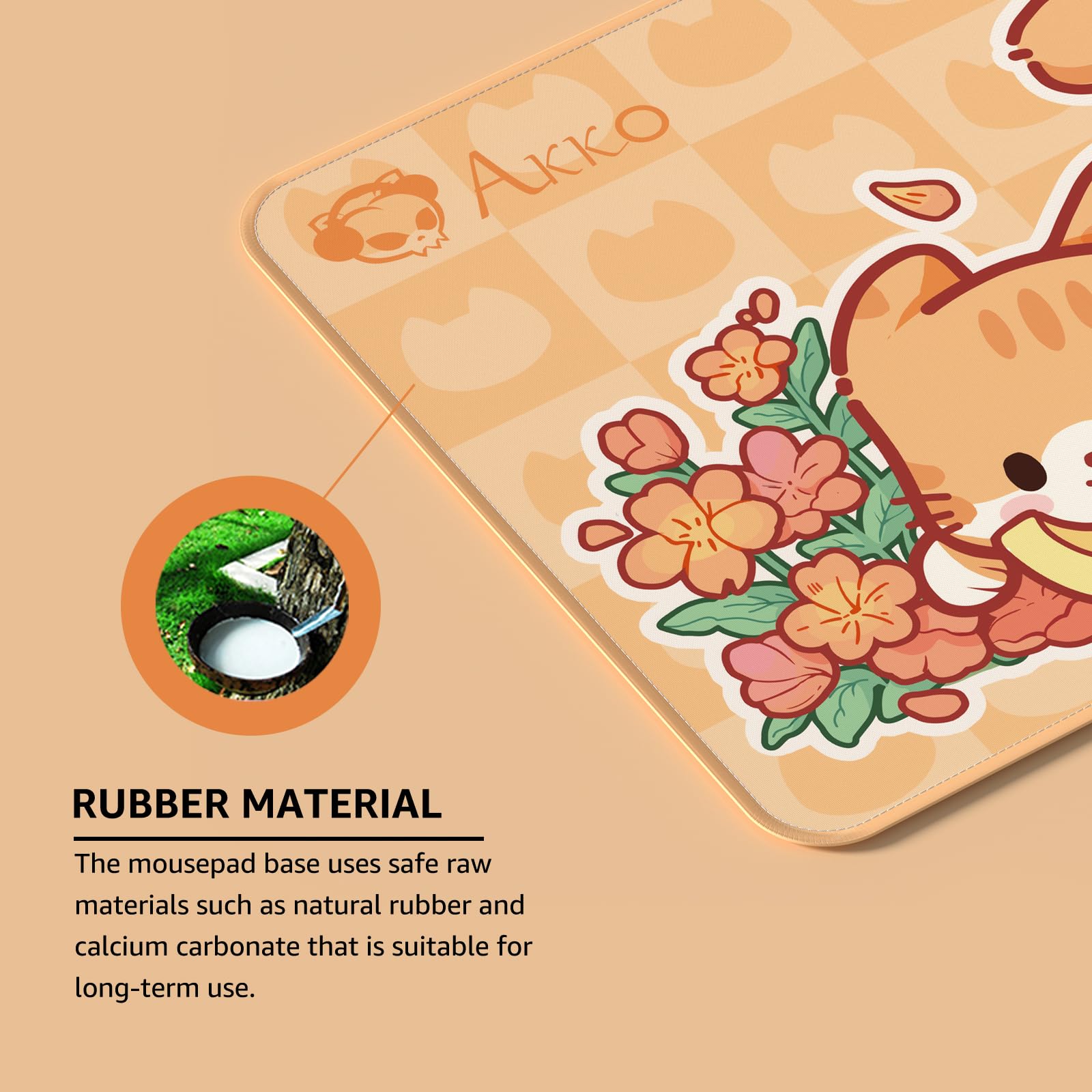 Akko Cat Theme Gaming Mousepad Orange | Desk Mat Anti-Slip view 2